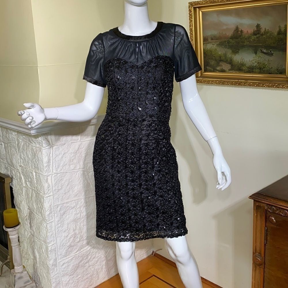 Decode 1.8 LBD Lace & Sequin 50’s Style Dress - Picture 3 of 16